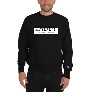 Love Honor Obey Zaddy Champion Sweatshirt - Black on White on Black