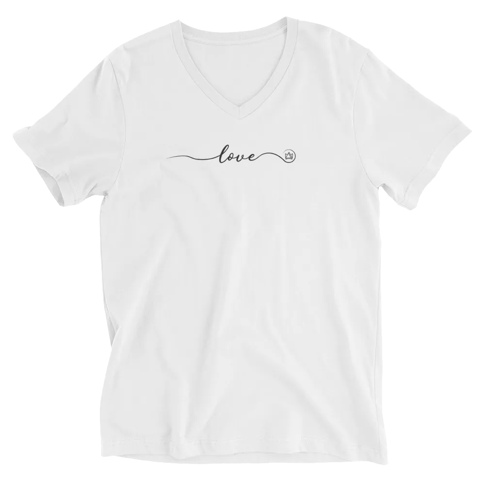 Love Short V-Neck T-Shirt White