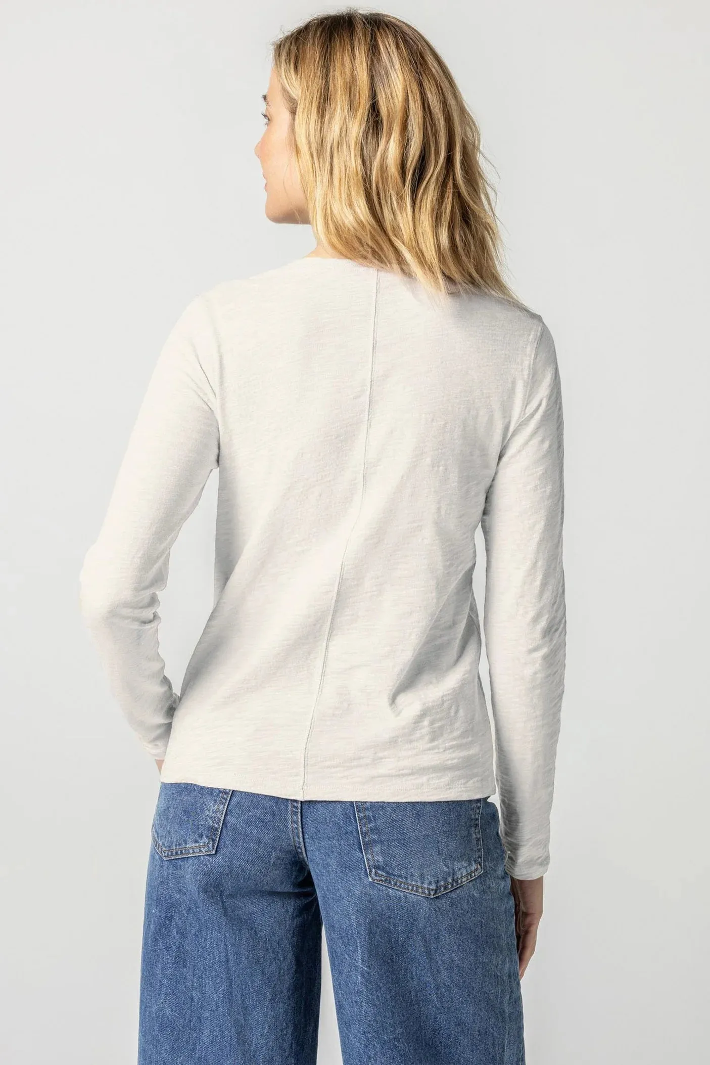 L/S V-Neck Back Seam Tee PA2327