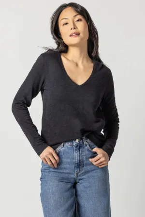 L/S V-Neck Back Seam Tee PA2327