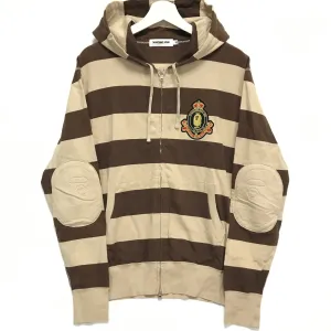 [M] A Bathing Ape Bape Crest Striped Hoodie Brown