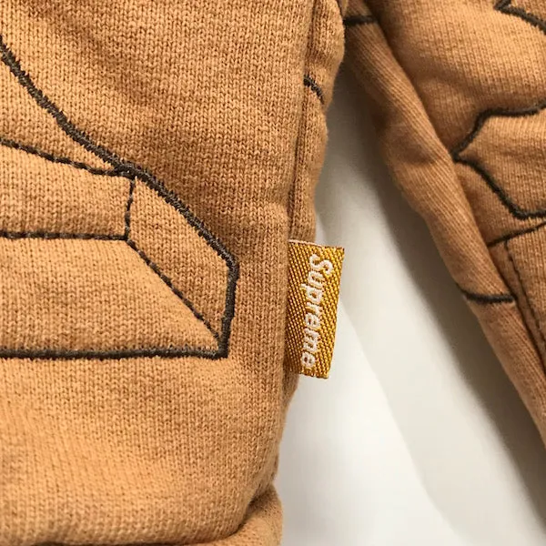 [M] Supreme Uptown New York Theme Embroidered Thermal Hoodie Brown