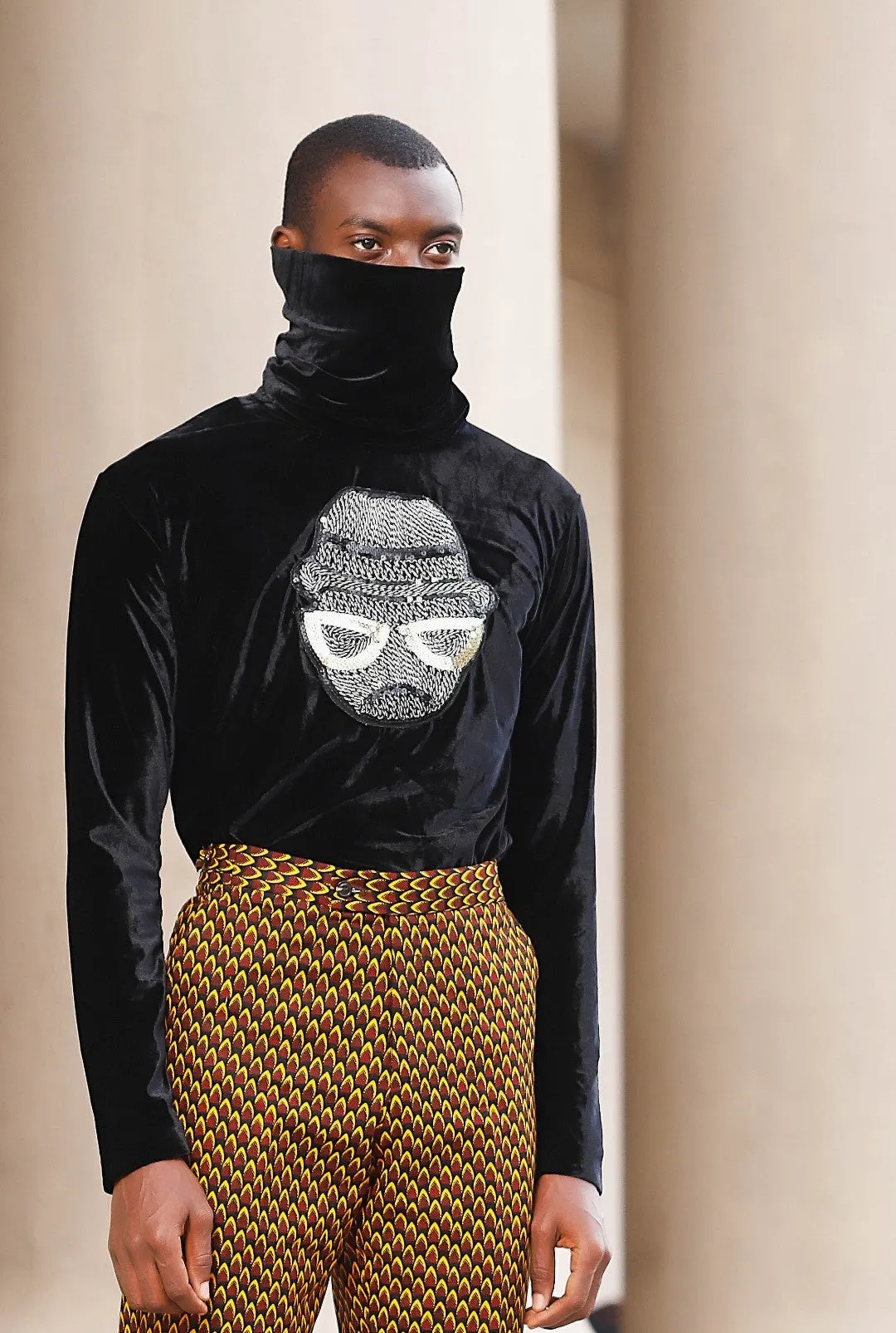 Mannie Men Velvet Turtle Neck Shirt SS19