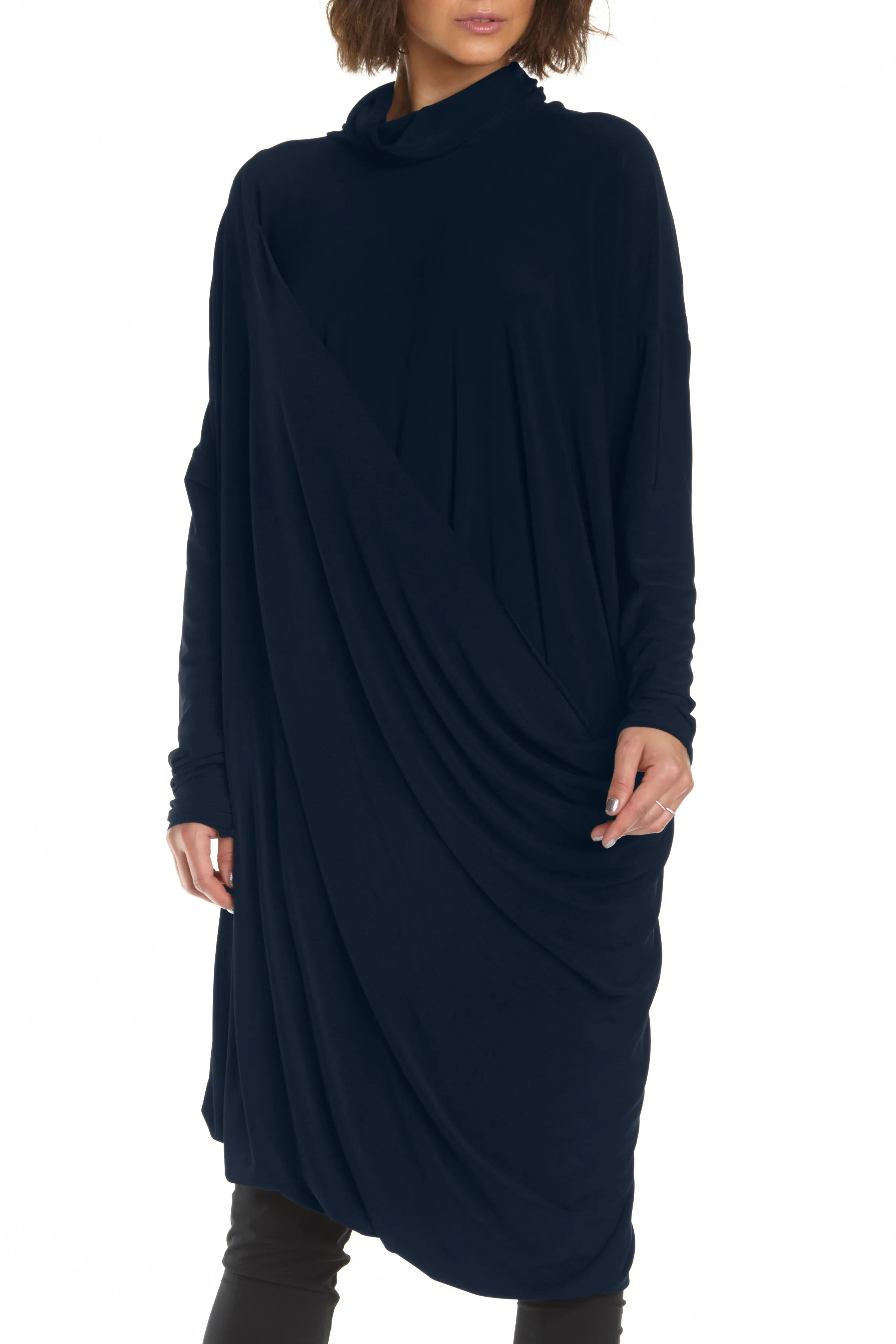 Matte Jersey Cowl Dress
