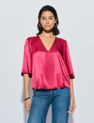 Mel V Neck Top Raspberry Jam