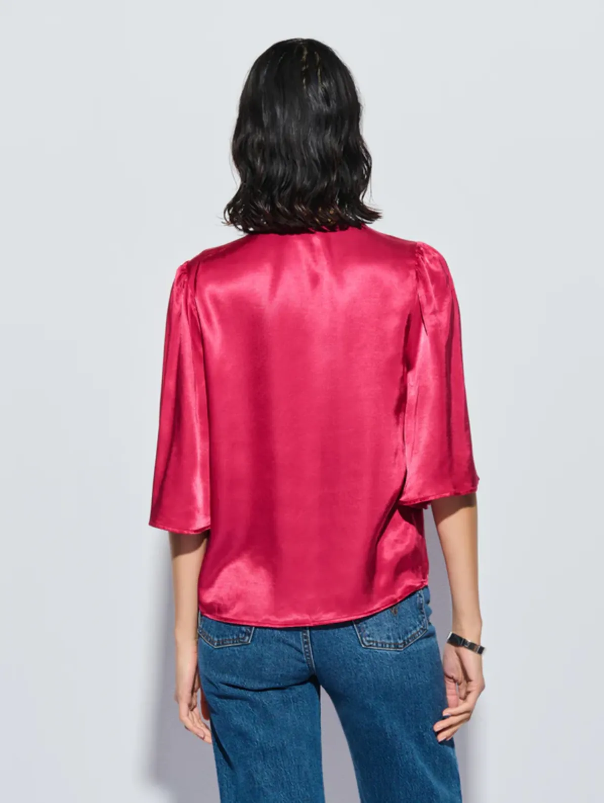 Mel V Neck Top Raspberry Jam