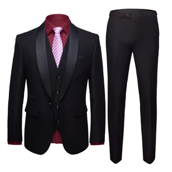 Men's Color Matching 3pcs Suit Up To 4XL In 8 Colors!