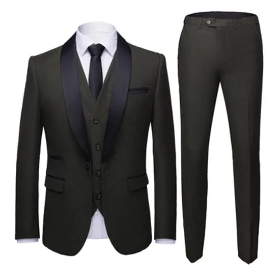 Men's Color Matching 3pcs Suit Up To 4XL In 8 Colors!