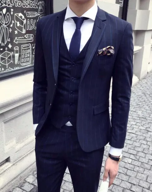 Men's Striped Vintage Suit Up To 3XL