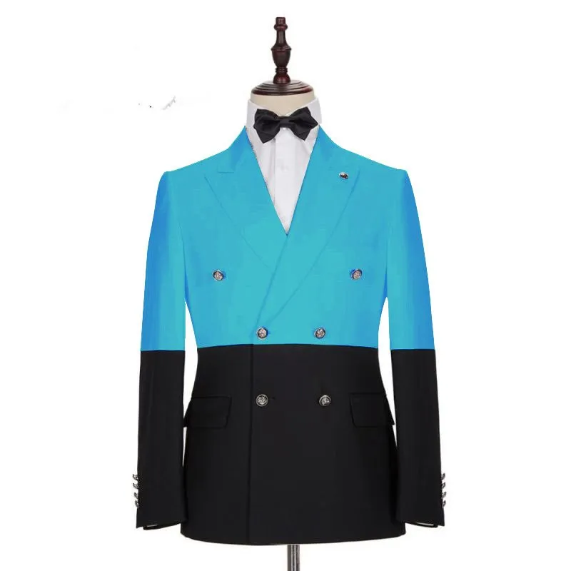 Modern Classic Blue Double Breasted Slim Fit Men Suits Online