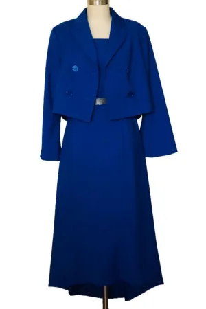 Monica’s Gabardine Double Breasted Jacket & Dress - Style #Mk1 (Blue)