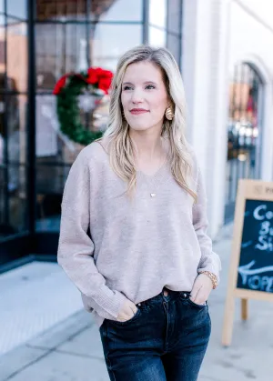 Natural V Neck Sweater B