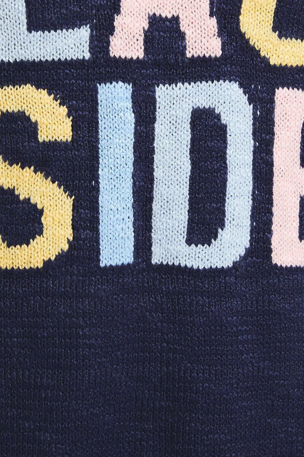 Navy V Neck Long Sleeve Beach Side Light Weight Sweater