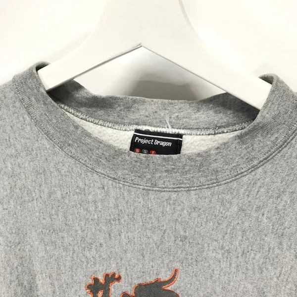 OFFERS OK! [L] Project Dragon Vintage Embroidered Crewneck Sweatshirt Grey