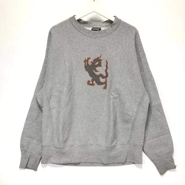 OFFERS OK! [L] Project Dragon Vintage Embroidered Crewneck Sweatshirt Grey