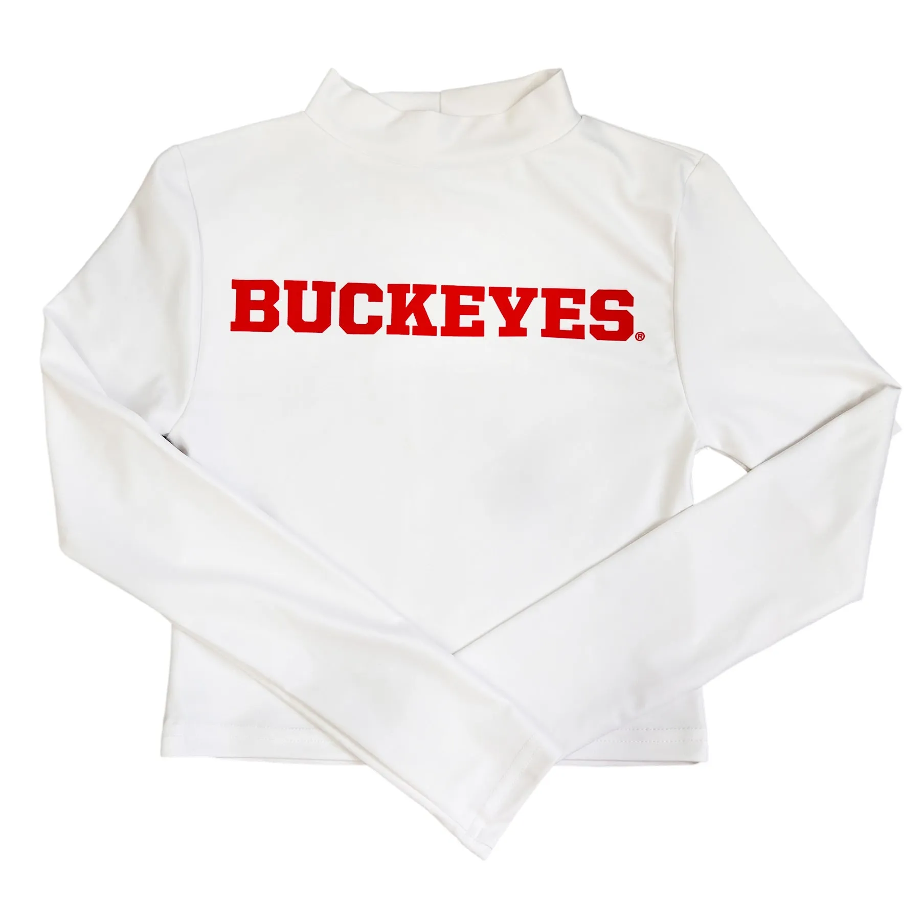 Ohio State OSU Buckeyes White Mock Neck Top