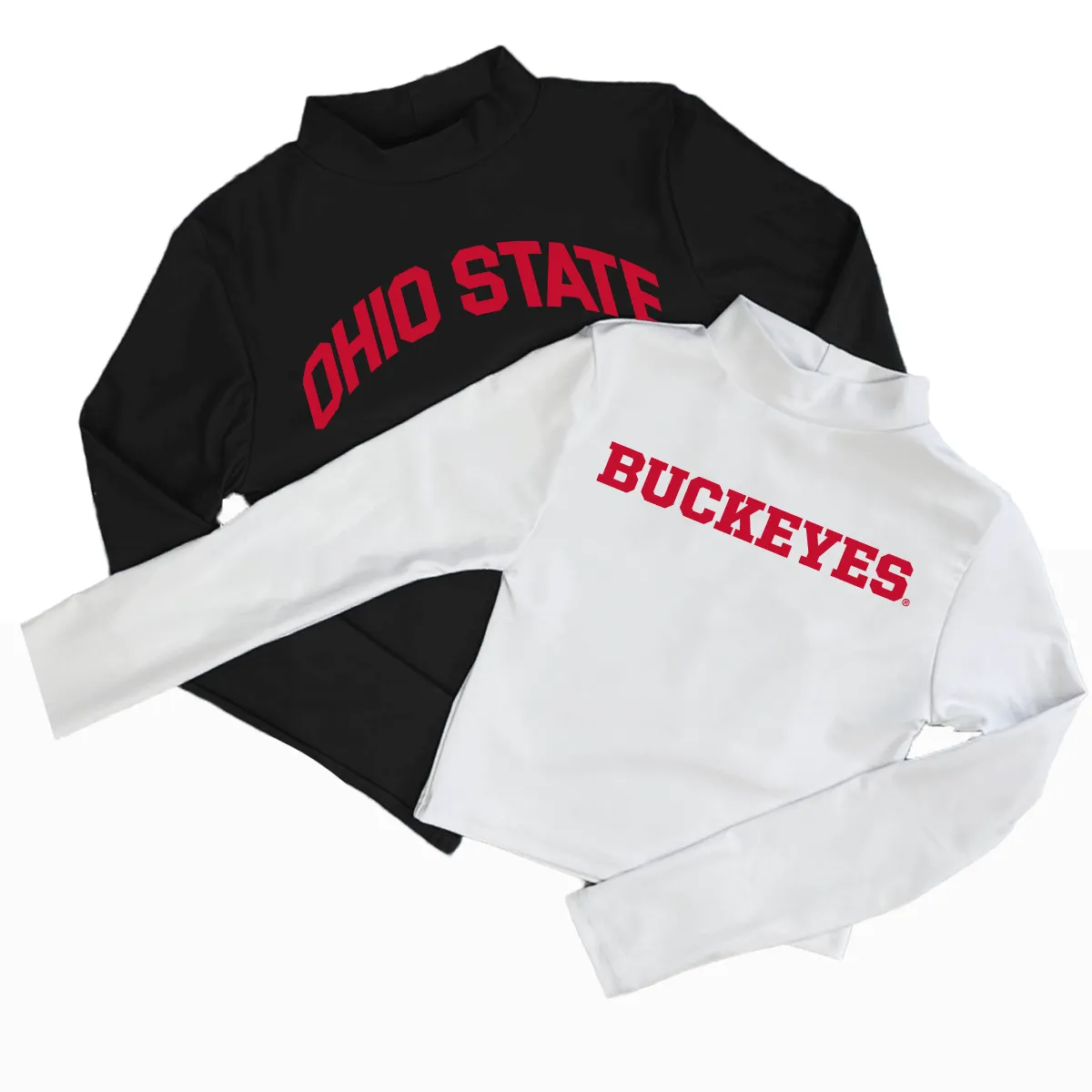 Ohio State OSU Buckeyes White Mock Neck Top