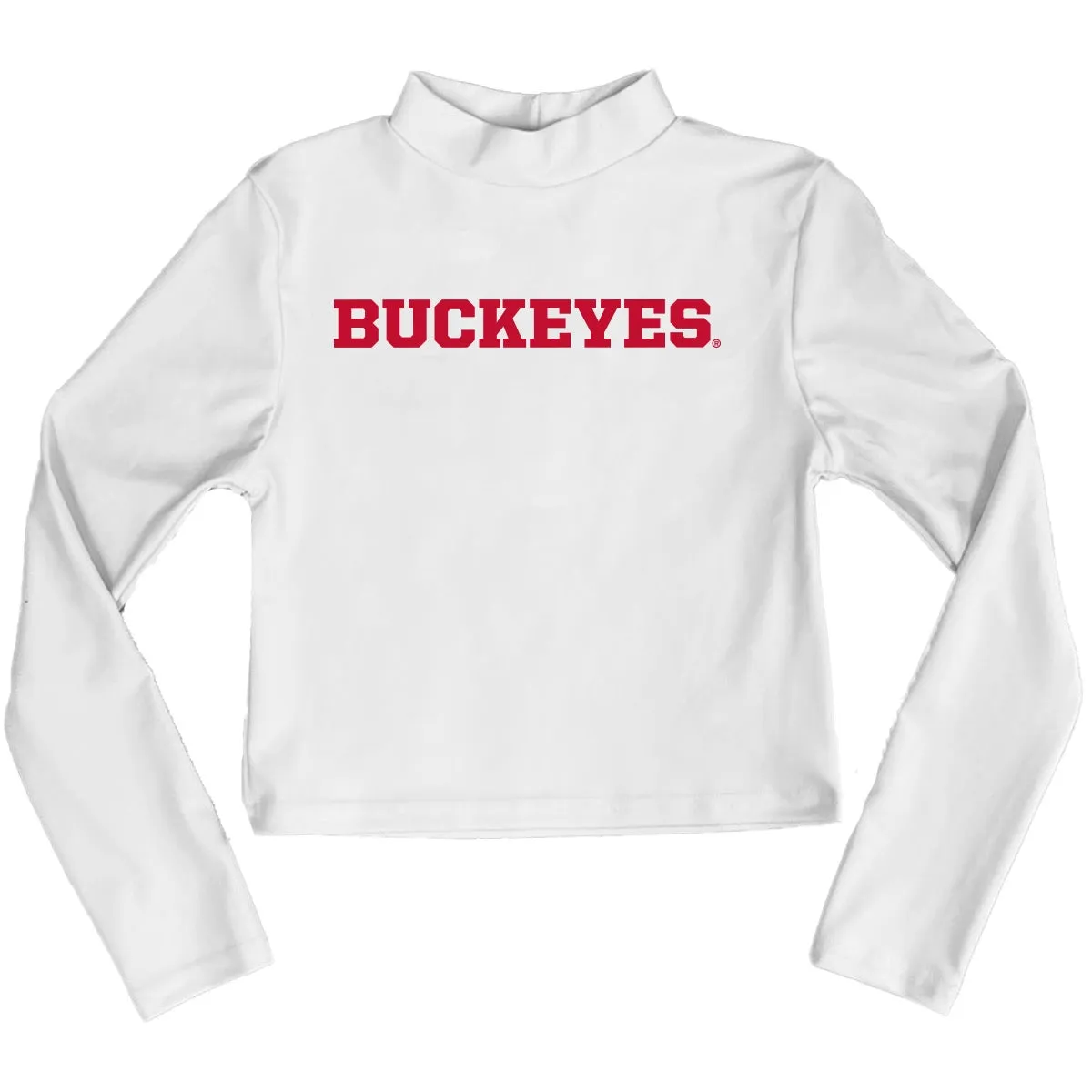 Ohio State OSU Buckeyes White Mock Neck Top