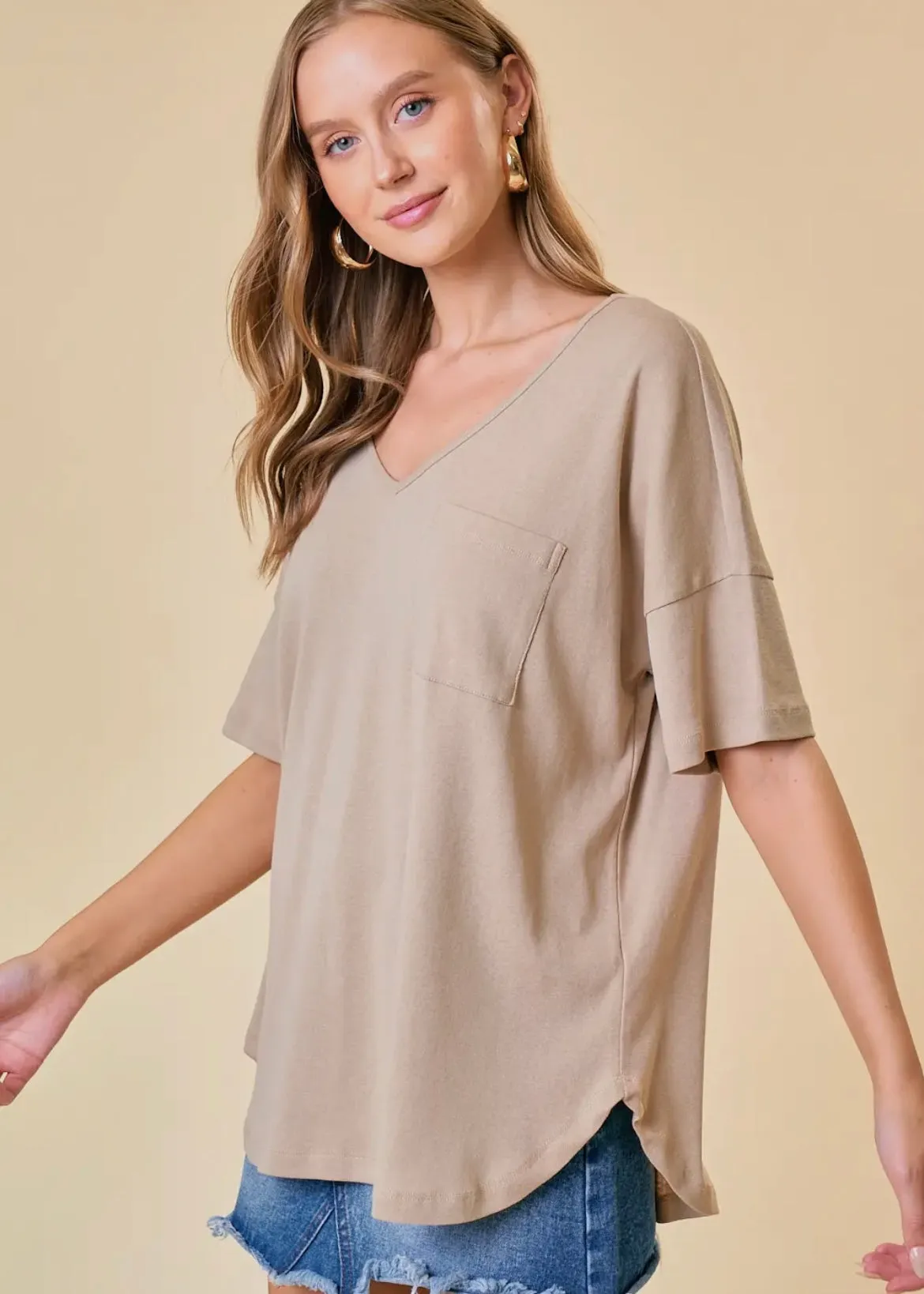 Oversized V-Neck Tee