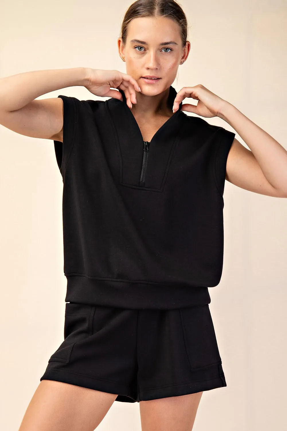PLUS SIZE MODAL SCUBA LUXE V-NECK SLEEVE