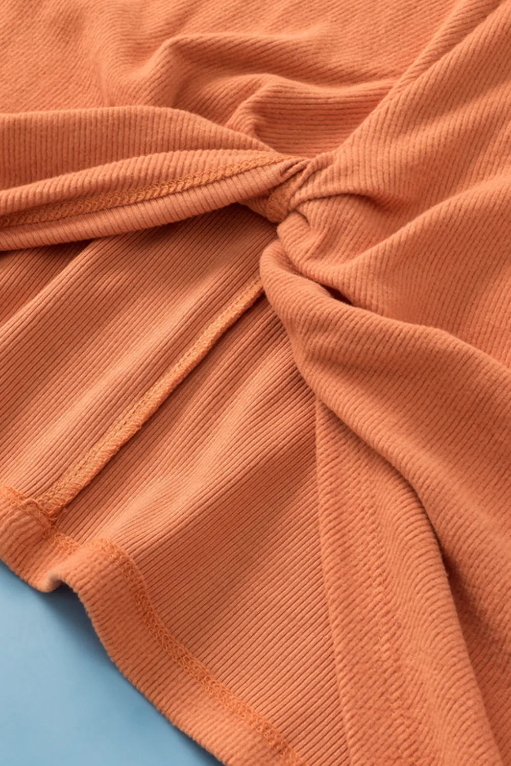 Plus Size Twist Hem Ribbed Top