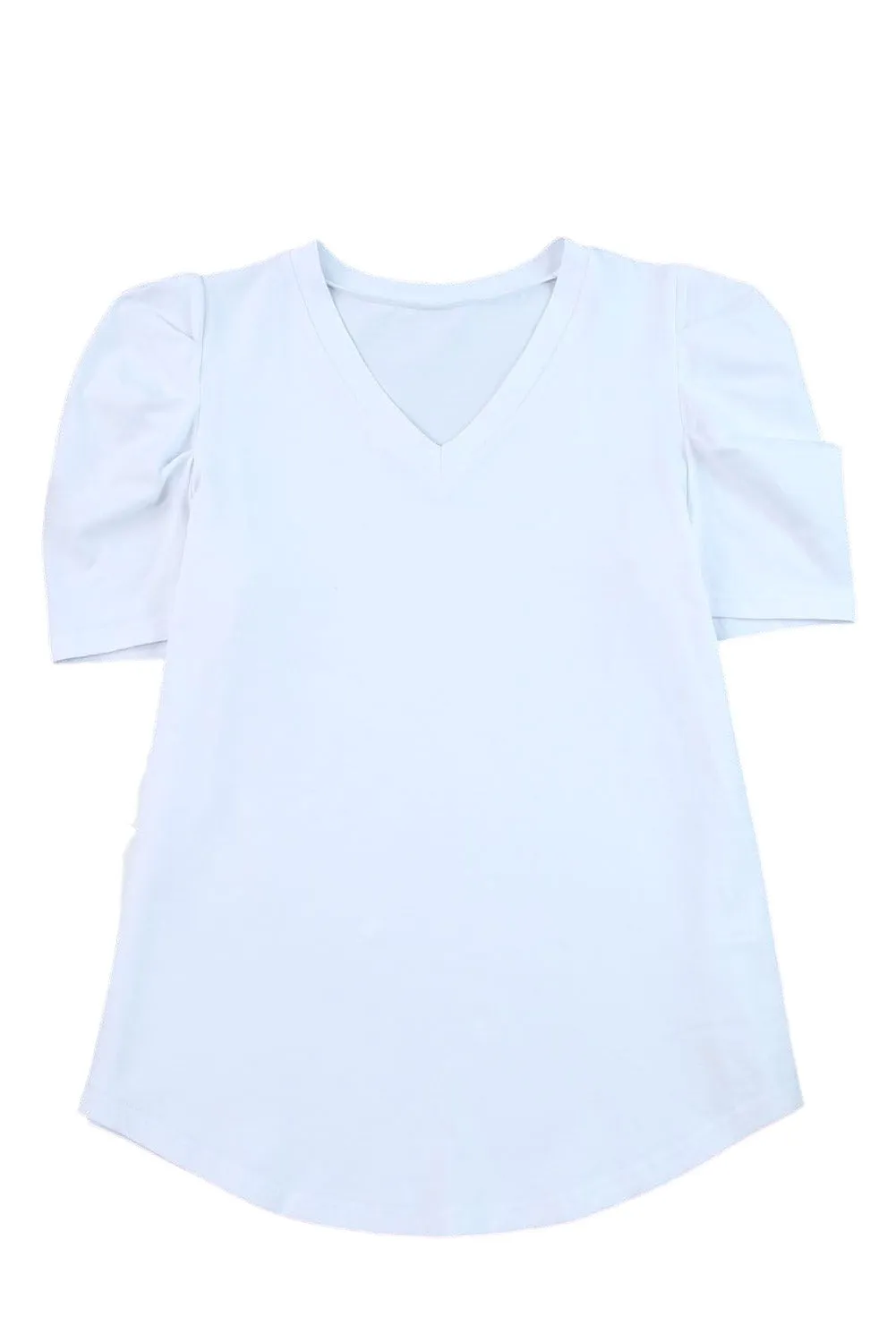 Puff Sleeve V-Neck T-Shirt