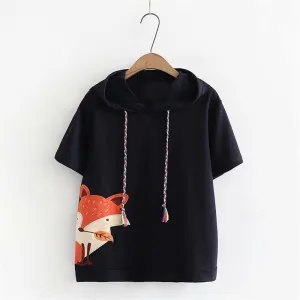 "FOX EMBROIDERED" HOODIE N082807