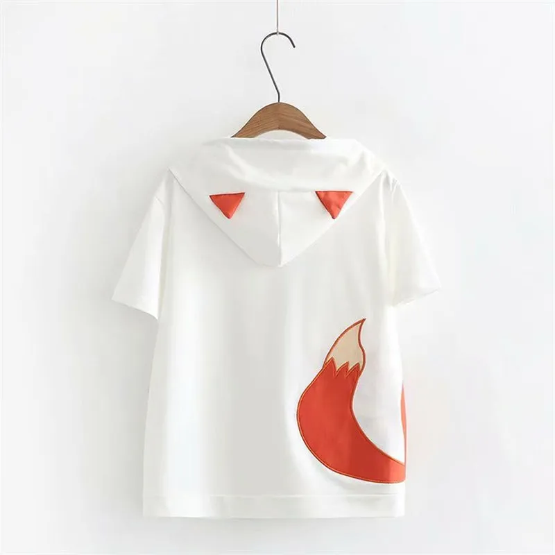 "FOX EMBROIDERED" HOODIE N082807