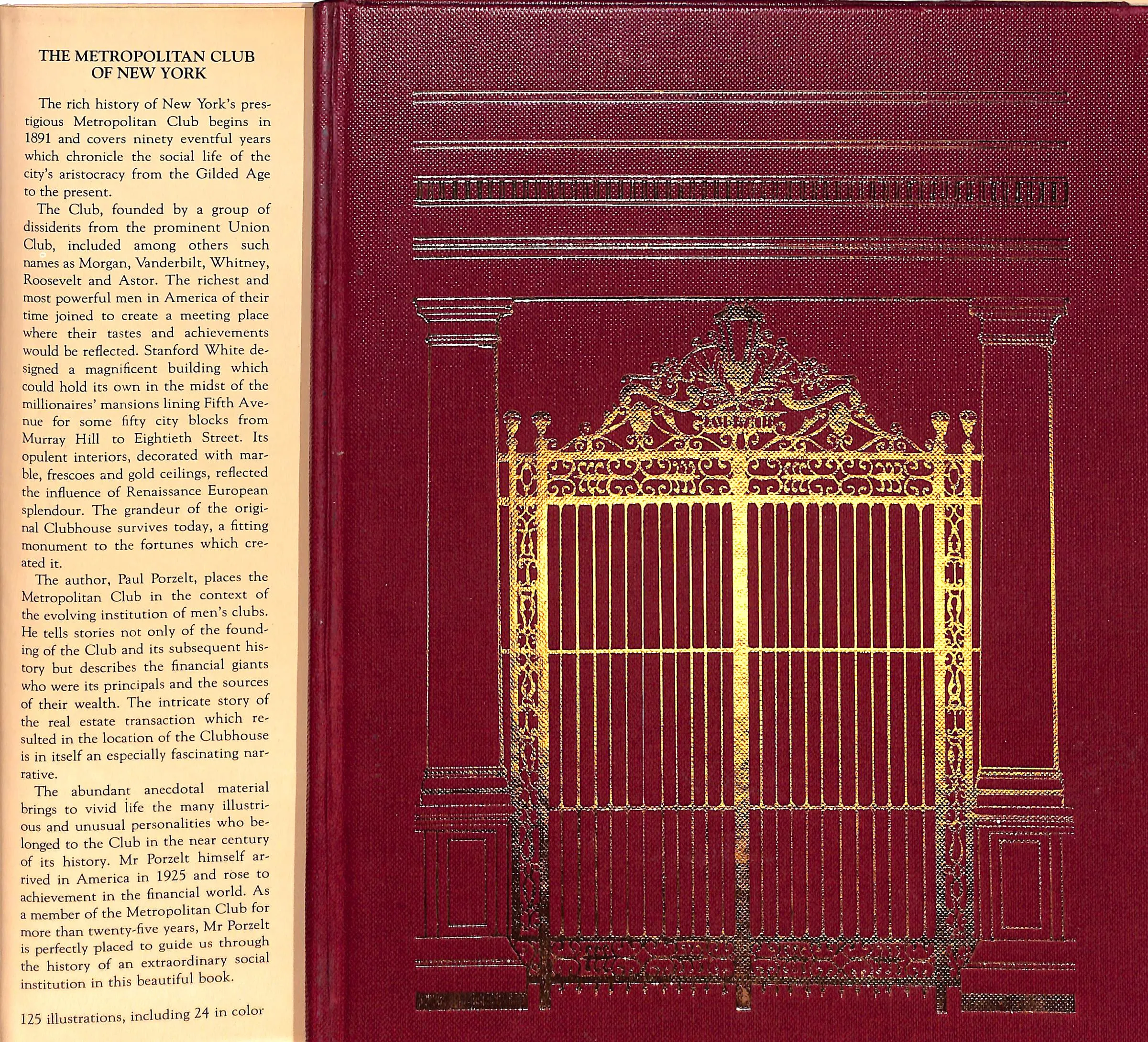 "The Metropolitan Club Of New York" 1982 PORZELT, Paul (INSCRIBED) (SOLD)