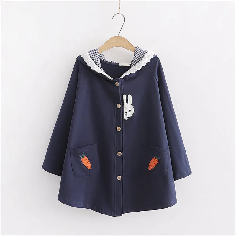 RABBIT CARROT EMBROIDERED HOODIE UB2677