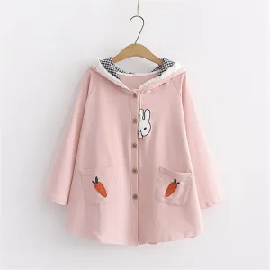 RABBIT CARROT EMBROIDERED HOODIE UB2677