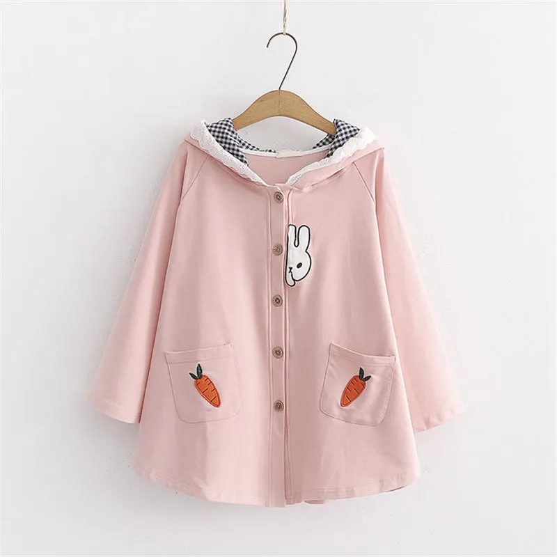 RABBIT CARROT EMBROIDERED HOODIE UB2677