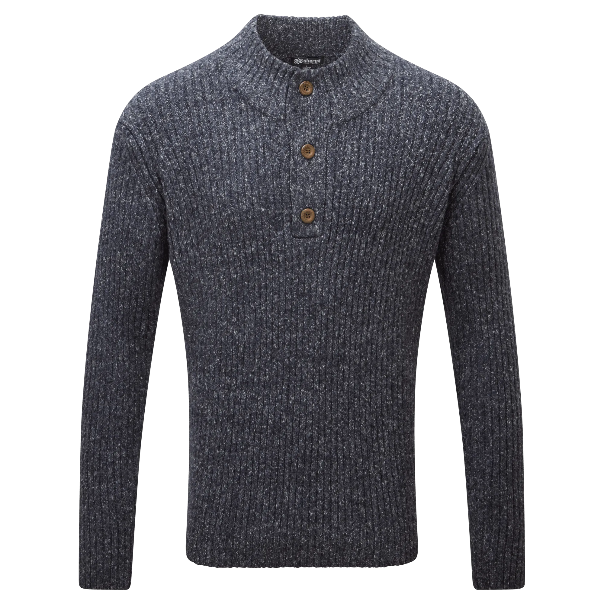 Ranga Button Mock Neck - Rathee Blue