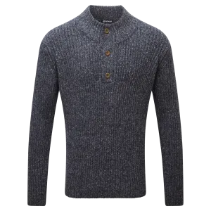 Ranga Button Mock Neck - Rathee Blue
