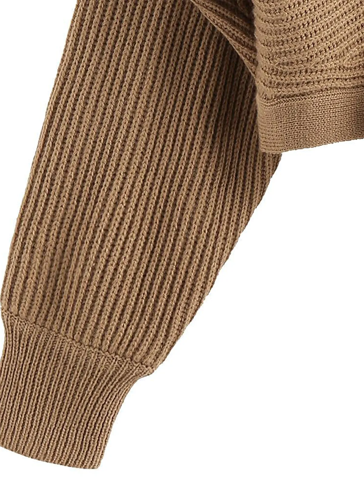 Ribbed Knit Sexy Drop Shoulder Sweater