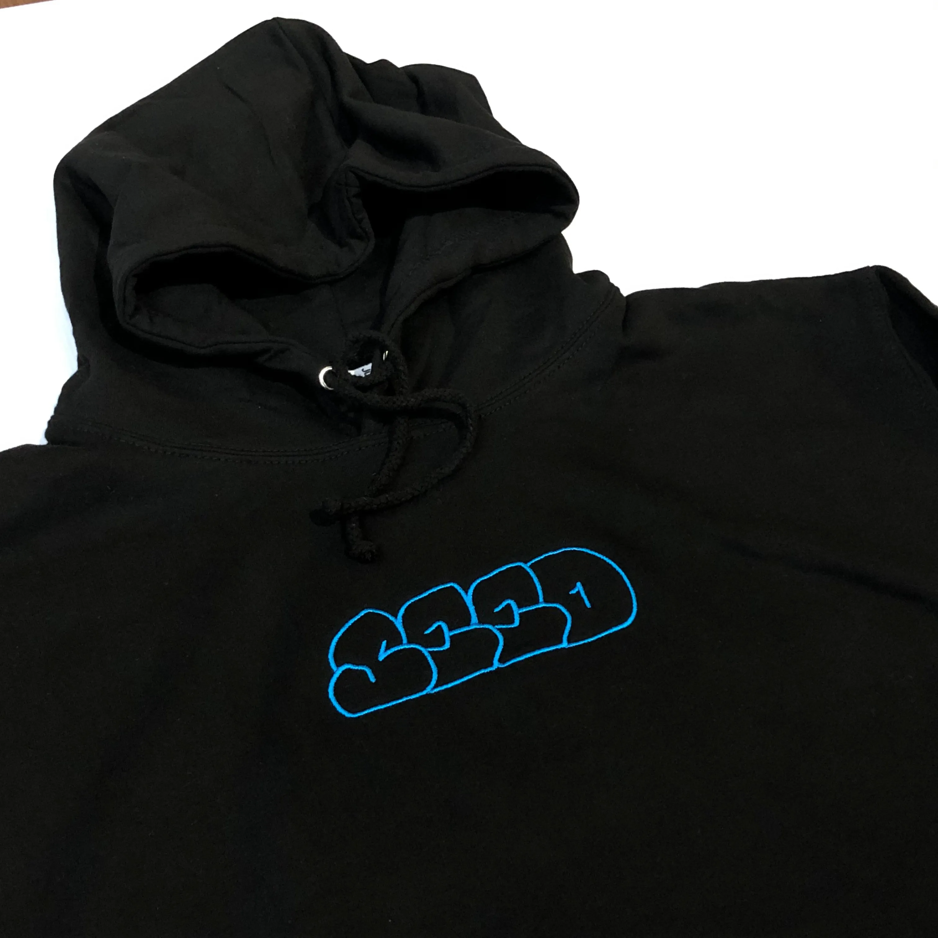 Seed Throw Embroidered Hoodie - Black