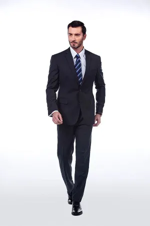 Sharp-looking Plaid Grey Mens Suits Notch Lapel Suits for Men