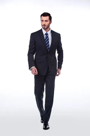 Sharp-looking Plaid Grey Mens Suits Notch Lapel Suits for Men