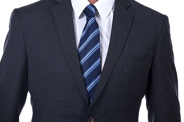 Sharp-looking Plaid Grey Mens Suits Notch Lapel Suits for Men