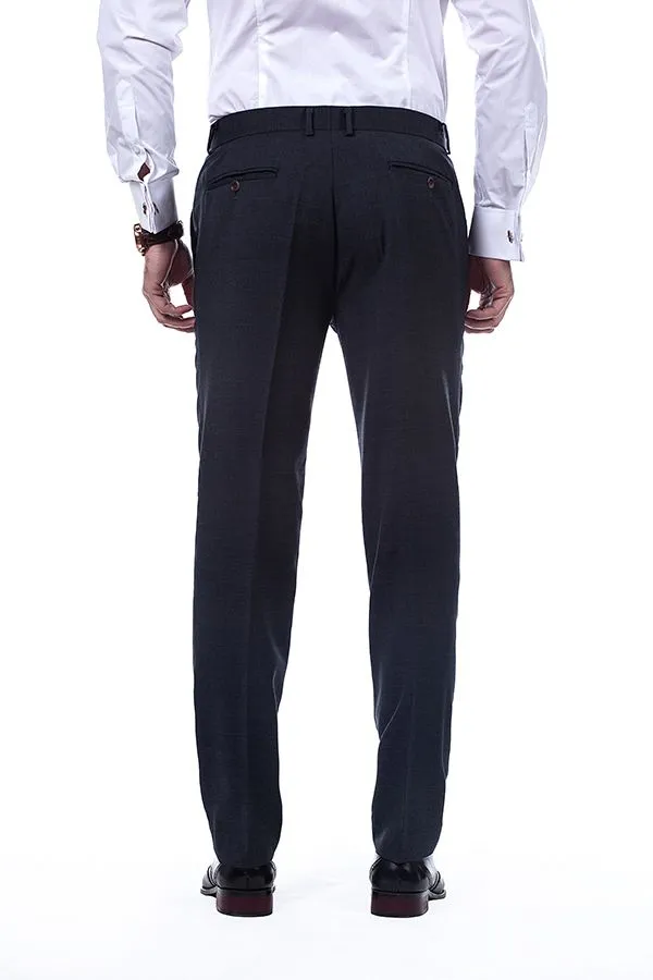 Sharp-looking Plaid Grey Mens Suits Notch Lapel Suits for Men