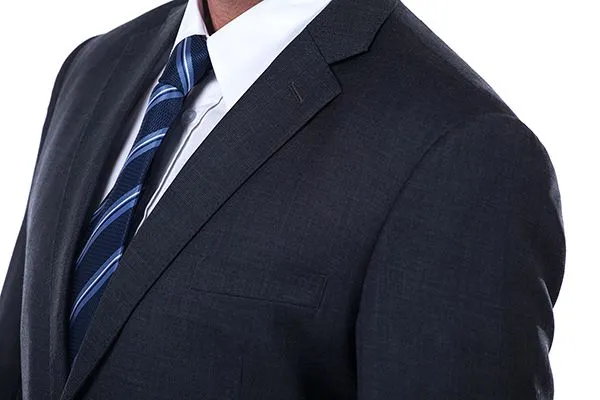 Sharp-looking Plaid Grey Mens Suits Notch Lapel Suits for Men