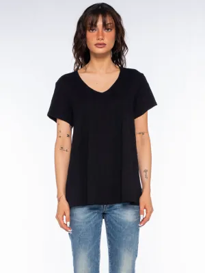 Short Sleeve V-Neck Trapeze Top