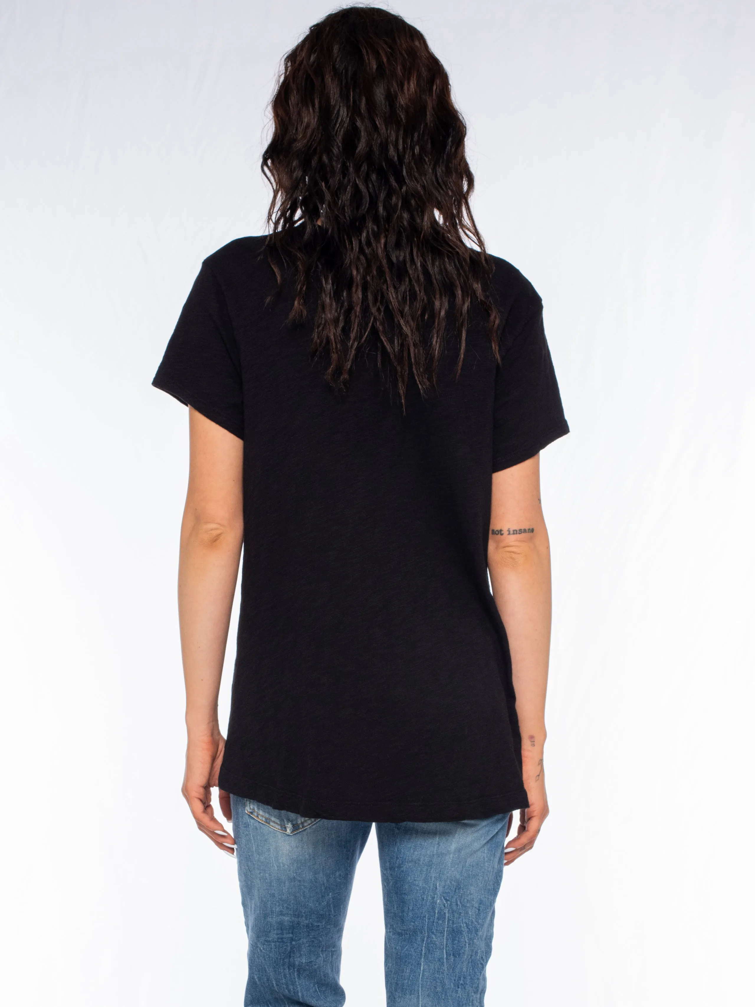 Short Sleeve V-Neck Trapeze Top