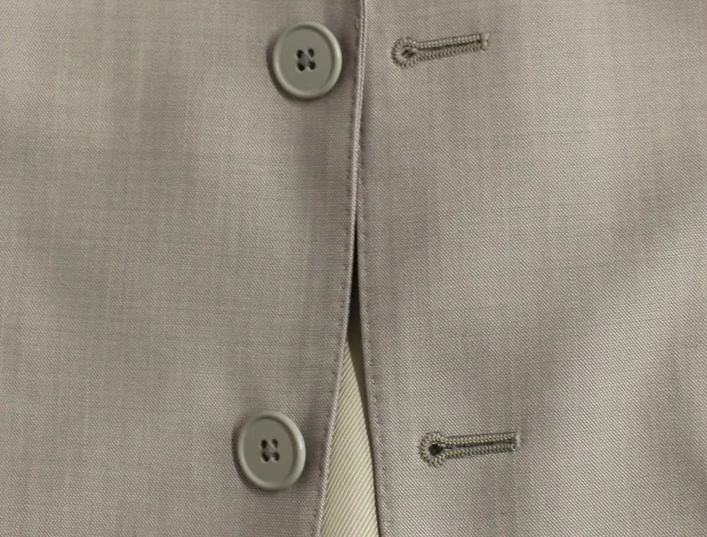 Silver Three Piece Wool Silk MARTINI Suit