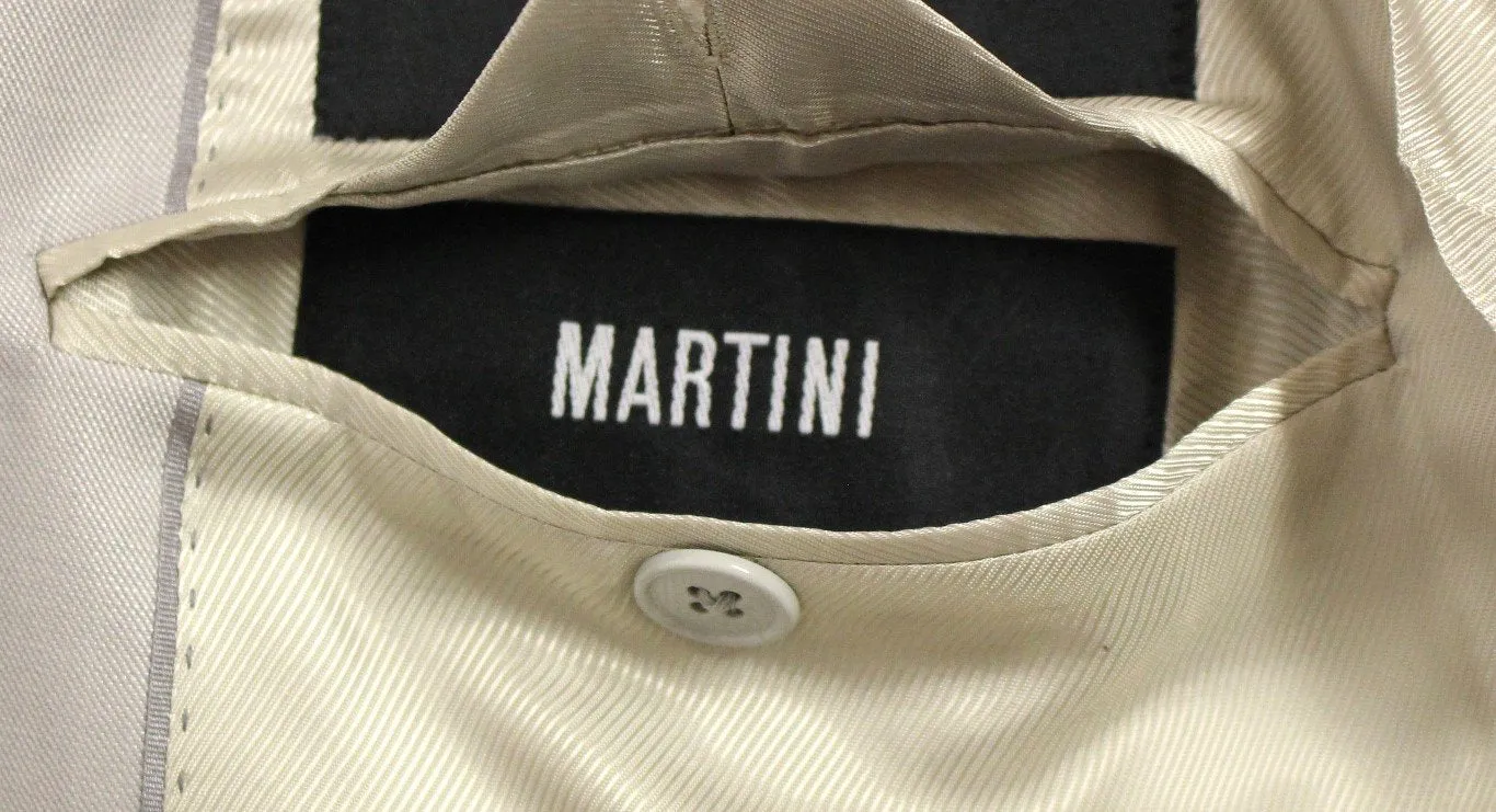 Silver Three Piece Wool Silk MARTINI Suit