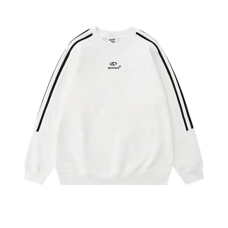 Simple Embroidered Round Neck Sweatshirt