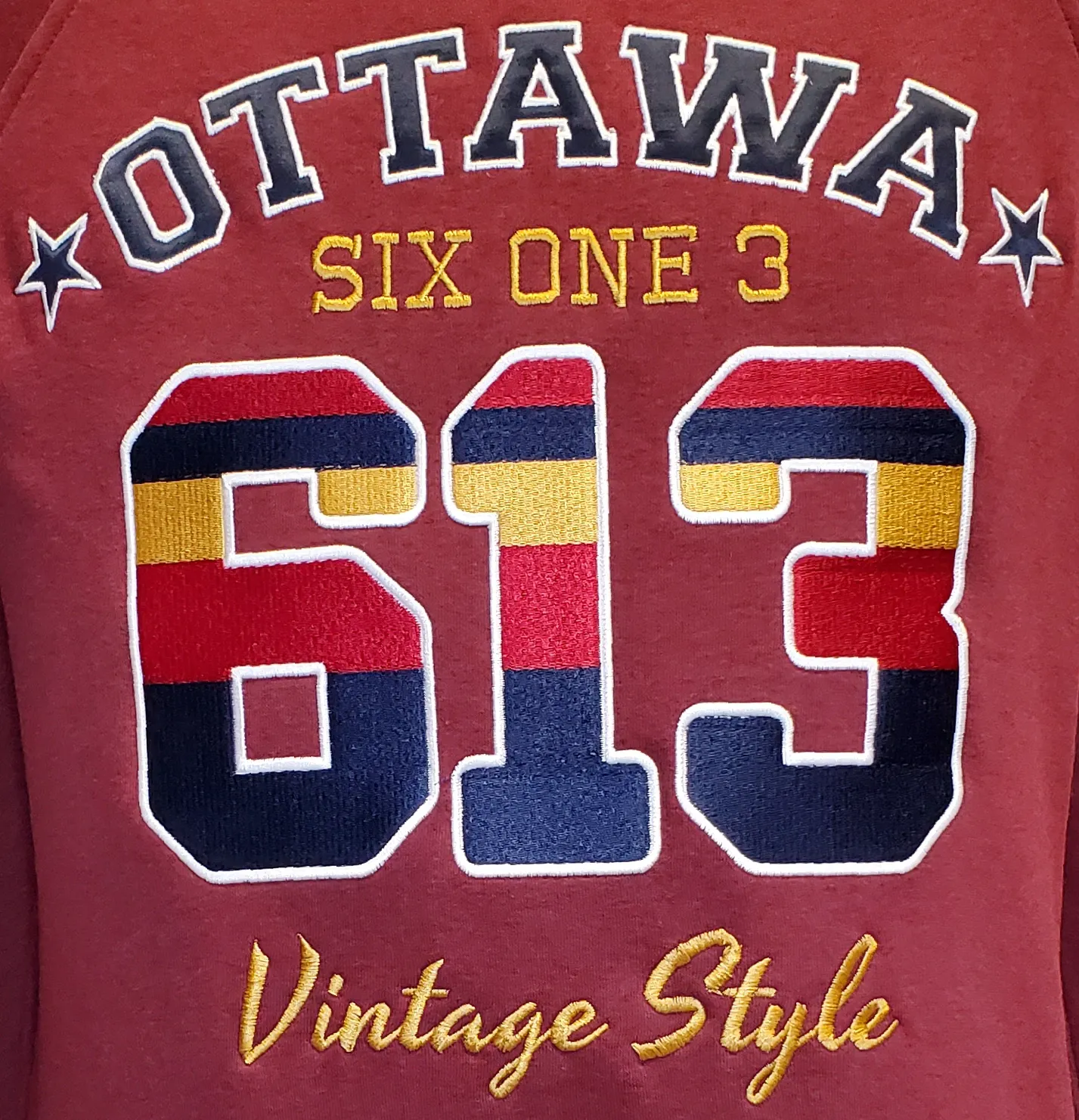 Six One 3 Vintage Style Ottawa Crew Neck Cardinal Heather