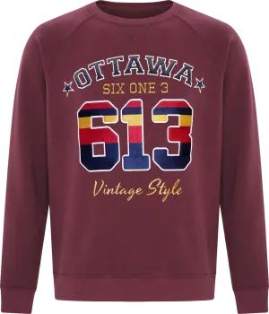 Six One 3 Vintage Style Ottawa Crew Neck Cardinal Heather