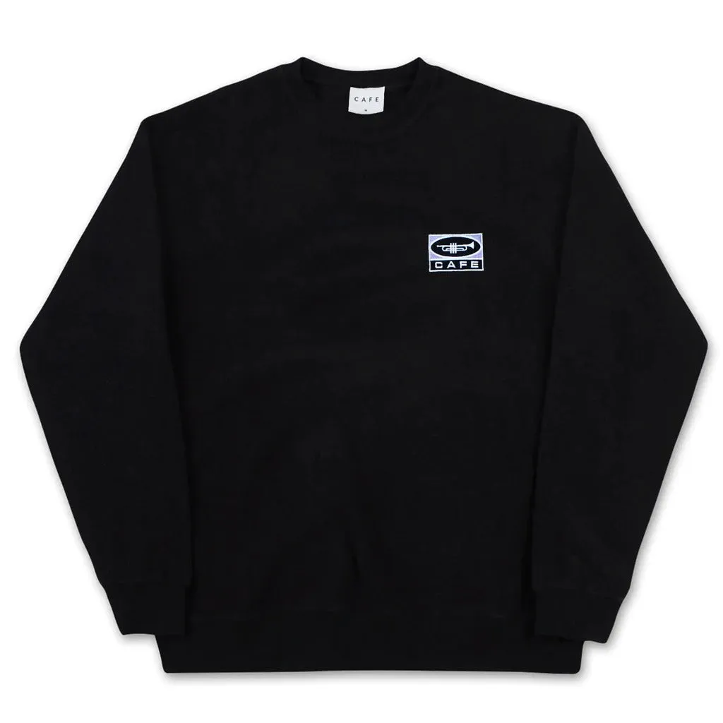 Skateboard Cafe 45 Embroidered Crew - Black