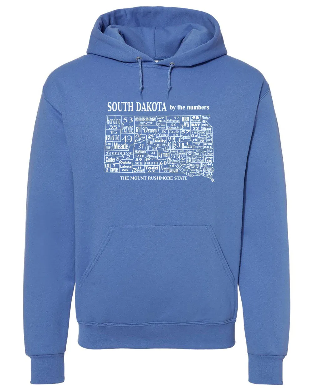 South Dakota Counties (By The Numbers) Hooded Sweatshirts